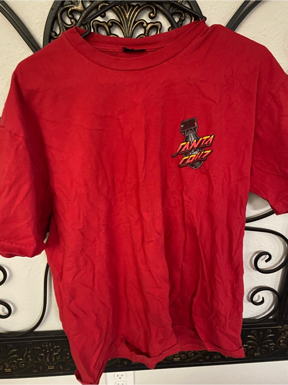 Santa Cruz Skateboards Red Short Sleeve Tee with Chest Logo